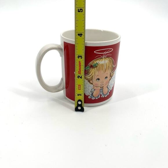 Vintage 1986 Enesco Morehead Ceramic Coffee Mug Christmas Holiday Angel Themed - Picture 7 of 8